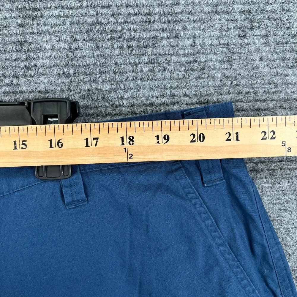 Eddie Bauer Performance Chino Shorts Mens 42 Blue Flat Front Casual Everyday